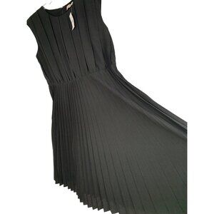 Ann Taylor Loft Black Sleeveless Pleated Knee Length Dress Size 14 NWT RP10241
